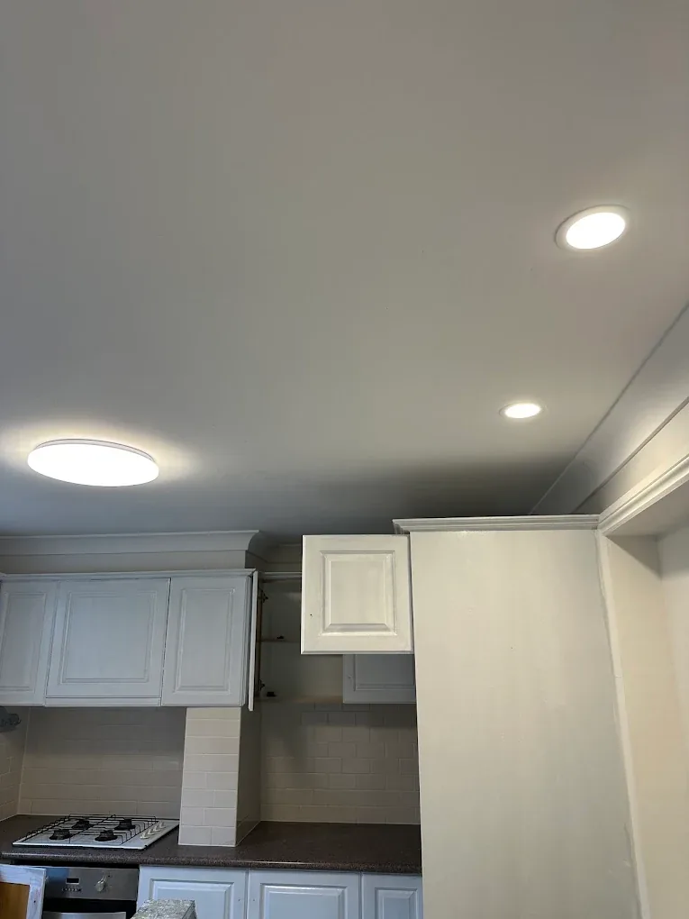 LED downlights installed in a kitchen